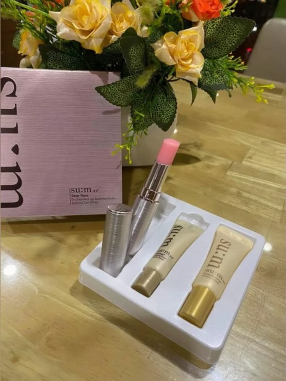 K-beauty Su:m37 Dear Flora Enchanted Lip Essential Balm Set Korean makeup